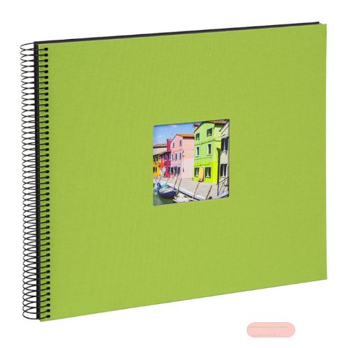 Bild von Aktions-Spiralalben 35x30cm, 40 S.schwarz, p.p., Leinen, Bella Vista grün