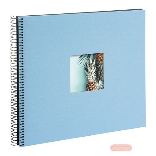 Bild von Aktions-Spiralalben 35x30cm, 40 S.schwarz, p.p., Leinen, Bella Vista himmelblau