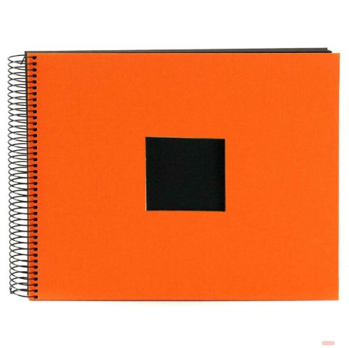 Bild von Aktions-Spiralalben 35x30cm, 40 S.schwarz, p.p., Leinen, Bella Vista orange