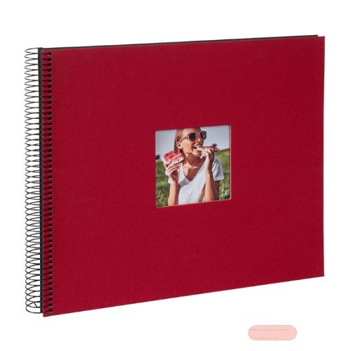 Bild von Aktions-Spiralalben 35x30cm, 40 S.schwarz, p.p., Leinen, Bella Vista rot