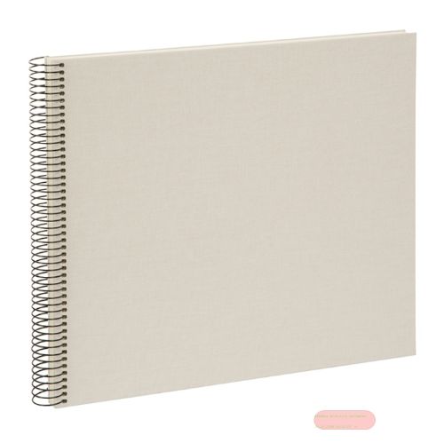 Bild von Aktions-Spiralalben 35x30cm, 40 S.weiss, Leinen, Bella Vista sandgrau - VE 2