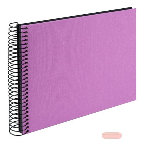 Bild von Aktions-Spiralalben, 24x17cm, 40 S.schwarz, Leinen uni, B.Vista lavender - VE 2