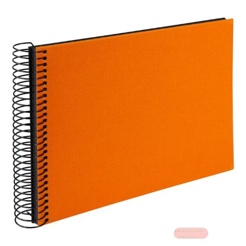 Bild von Aktions-Spiralalben, 24x17cm, 40 S.schwarz, Leinen uni, B.Vista sun orange - VE 2