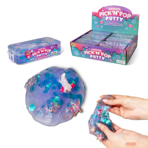 Bild von AXOLOTL PICK N POP PUTTY, Dose,mehrfarbig gemischte Schwanzlurche, Display - VE 12