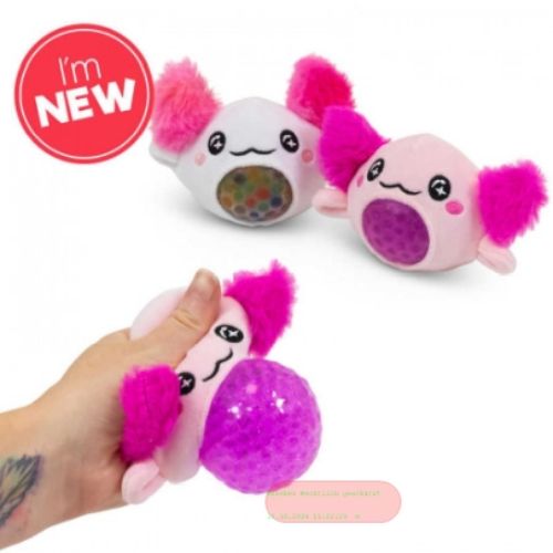 Bild von AXOLOTL PLUSH SQUISH BALL, Schwanzlurch Squeeze mit Plüsch, ca.7cm, Display - VE 12