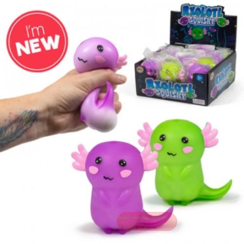 Bild von AXOLOTL SQUISHY, Schwanzlurch Squeeze gemischt, ca.8cm, Display - VE 12