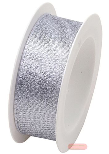Bild von Band gewebt 25mm x 2m, Society silber - VE 6