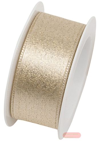 Bild von Band gewebt mit Glitzereffekt, 25mm x 2m, Brilliant gold - VE 6
