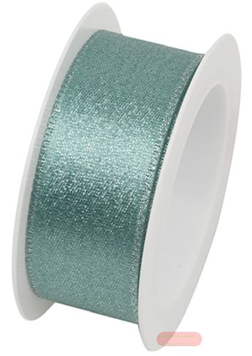 Bild von Band gewebt mit Glitzereffekt, 25mm x 2m, Brilliant mint - VE 6