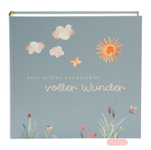 Bild von Babyalbum 60 S.weiss, 25x25cm, voller Wunder - Wiese salbeigrün