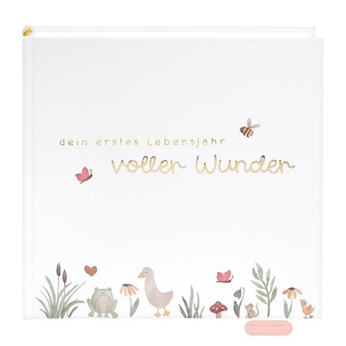 Bild von Babyalbum 60 S.weiss, 25x25cm, voller Wunder - Wiese weiss
