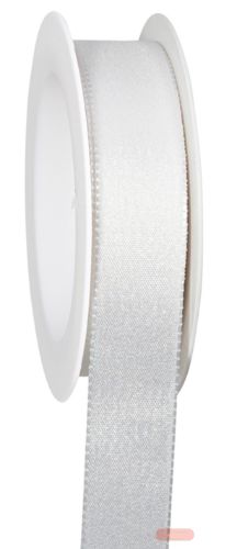 Bild von Band gewebt mit Glitzereffekt, 25mm x 2m, Irisee weiss - VE 6