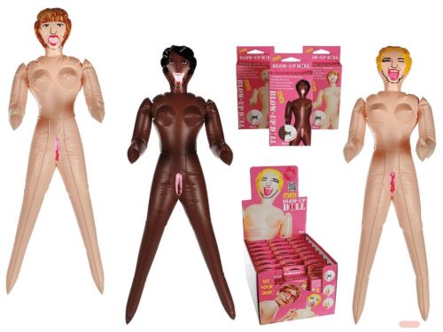 Bild von Aufblasbare Mini-Gummipuppe, ca.66cm, 3-fach ass. in Box, lose - VE 6 (SR)