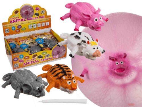 Bild von Aufblasbarer Ballon-Ball Tiere bis ca.30cm, 4 x ass. im Display - VE 12