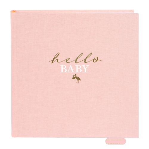 Bild von Babyalbum 60 S.weiss, 30x31cm, Leinen, hello baby rosé