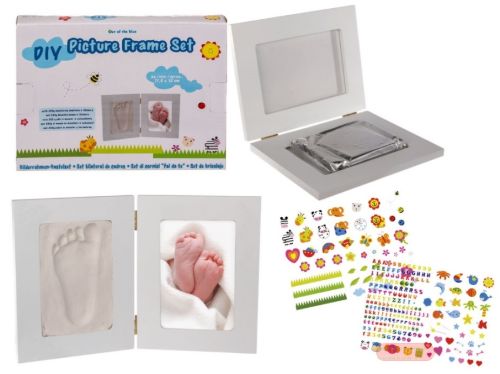 Bild von Bilderrahmen Bastelset, ca. 12x18cm doppelseitig, mit 250g Modeliermasse & Stickern - VE 6