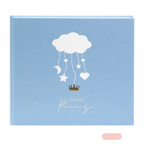 Bild von Babytagebuch mit 100 Seiten illustriert, 24,5x22,5cm, Leinen, Wolkenpoesie blau