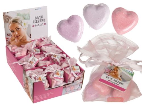 Bild von Badekugeln Herz im Textilbeutel, pink, 10 Stk.à 12g, Display - VE 36