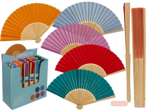 Bild von Bambus-Fächer Summer Mix, ca.21cm, farben mehrfach gemischt, Display - VE 24