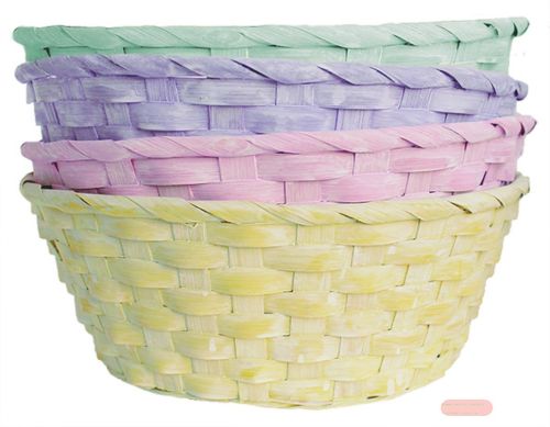 Bild von Bambuskörbchen mehrfach gemischt, rund, ungefüllt, d: 25cm, h:10cm, lose - VE 12