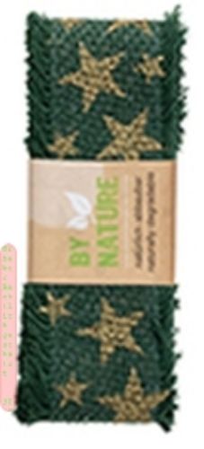 Bild von Band Baumwolle gewebt 40mm x 2m, Strängchen Rustico Star grün - VE 10