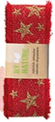 Bild von Band Baumwolle gewebt 40mm x 2m, Strängchen Rustico Star rot - VE 10