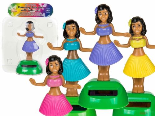 Bild von Bewegliche Kunststoff-Figur Hula-Girl, ca.10cm, 4 x ass. mit Solarzelle - VE 12