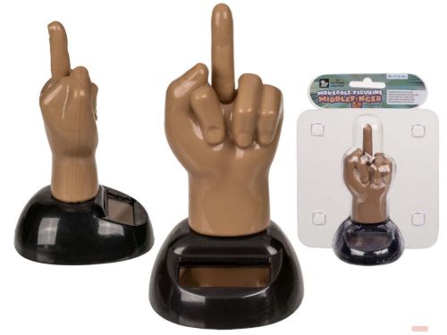 Bild von Bewegliche Kunststoff-Figur Mittelfinger, ca.7cm, mit Solarzelle - VE 8