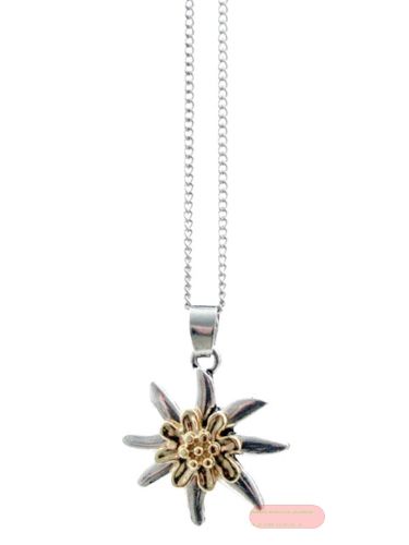 Bild von Bicolor Edelweissanhänger mit Ankerkette, mit Display - VE 24