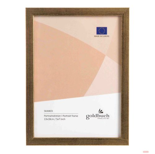 Bild von Bilderrahmen für 1 Foto Bildformat 13x18cm, Holz, Skandi gold - VE 3