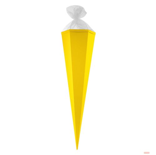Bild von Bastelschultüten 85cm uni mit Tüllverschluss, gelb - VE 3