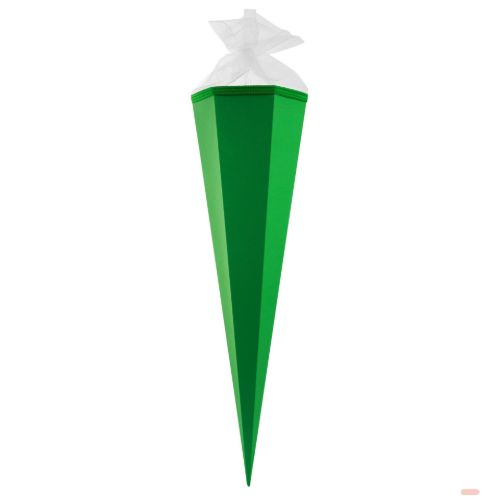 Bild von Bastelschultüten 85cm uni mit Tüllverschluss, grün - VE 3