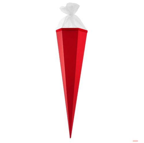 Bild von Bastelschultüten 85cm uni mit Tüllverschluss, rot - VE 3