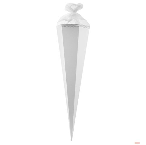 Bild von Bastelschultüten 85cm uni mit Tüllverschluss, weiss - VE 3