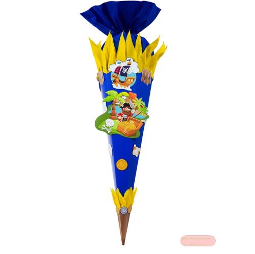 Bild von Bastelschultüten-Set aus Wellpappe, 70cm, 6 eckig, Schatzinsel - VE 3