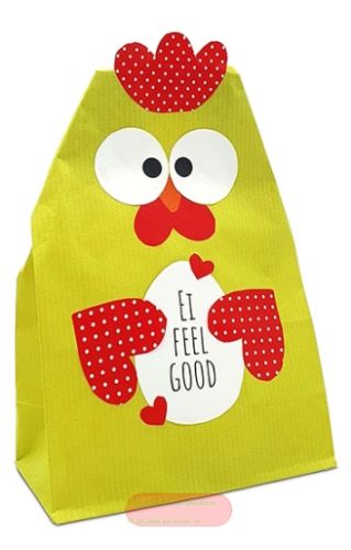 Bild von Bastelset Kraftpapier Tüten 12x21x6cm, 2er Set mit Stickerbogen Chick grün - VE 15 (Sets)