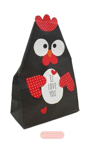 Bild von Bastelset Kraftpapier Tüten 12x21x6cm, 2er Set mit Stickerbogen Crazy black - VE 15 (Sets)