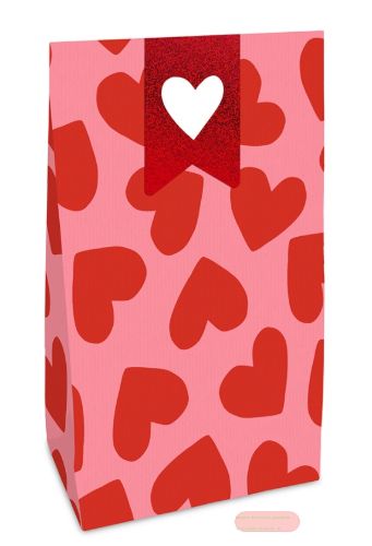 Bild von Bastelset Kraftpapier Tüten 16x26x8cm,2er Set,Stickerbogen, More Amor pink - VE 15 (Sets)