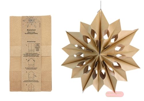 Bild von Bastelset Kraftpapiertüten für Stern, 7 x 12x21x6cm - VE 10