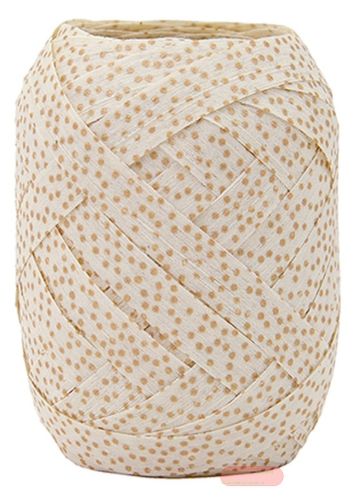 Bild von Baumwollband, 10mm x 12m, Eiknäuel by Nature bedruckt, Glimmer Dots creme - VE 6