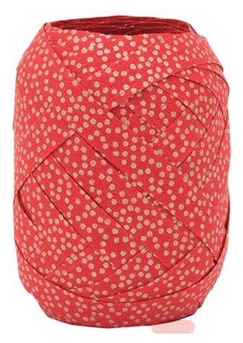 Bild von Baumwollband, 10mm x 12m, Eiknäuel by Nature bedruckt, Glimmer Dots rot - VE 6