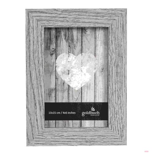 Bild von Bilderrahmen aus Holz, für 1 Foto 10x15cm, Dream, grau - VE 6
