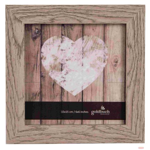 Bild von Bilderrahmen aus Holz, für 1 Foto 15x15cm, Dream, grau - VE 6