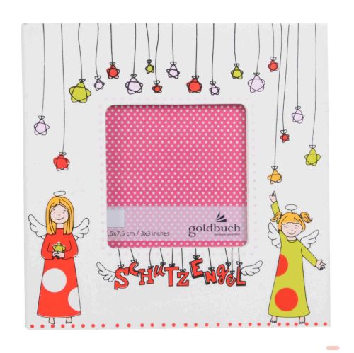 Bild von Bilderrahmen aus Holz, für 1 Foto 7,5x7,5cm, Schutzengel - VE 2