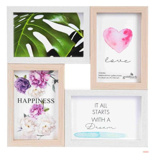 Bild von Bilderrahmen aus MDF für 4 Fotos (28x28), Verona natur - VE 2