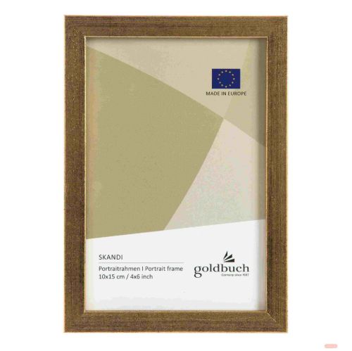 Bild von Bilderrahmen für 1 Foto Bildformat 10x15cm, Holz, Skandi gold - VE 3