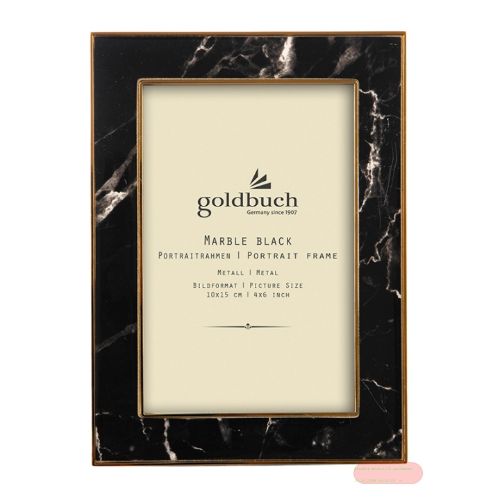 Bild von Bilderrahmen Bildformat 10x15cm, metall, Marble schwarz - VE 2