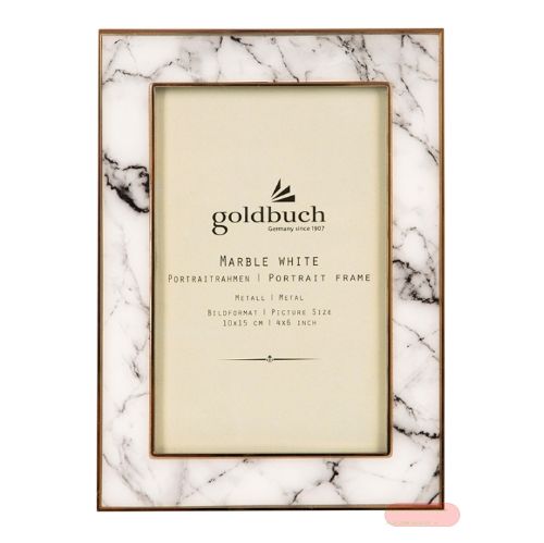 Bild von Bilderrahmen Bildformat 10x15cm, metall, Marble weiss - VE 2