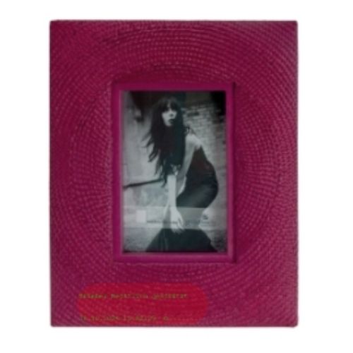 Bild von Bilderrahmen Bohol, Bildformat 10x15cm, Bast, pink