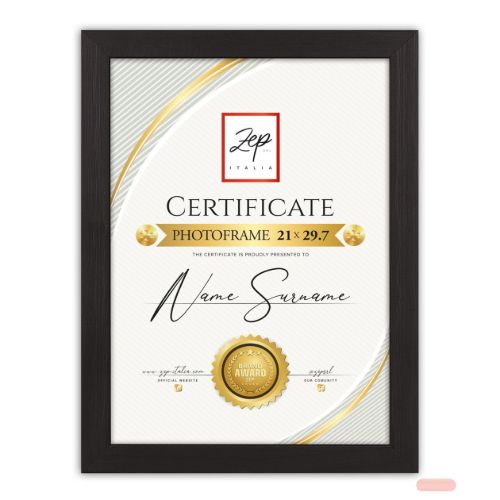 Bild von Bilderrahmen Certificate Black aus Holz 21x29,7cm, V4721B - VE 3